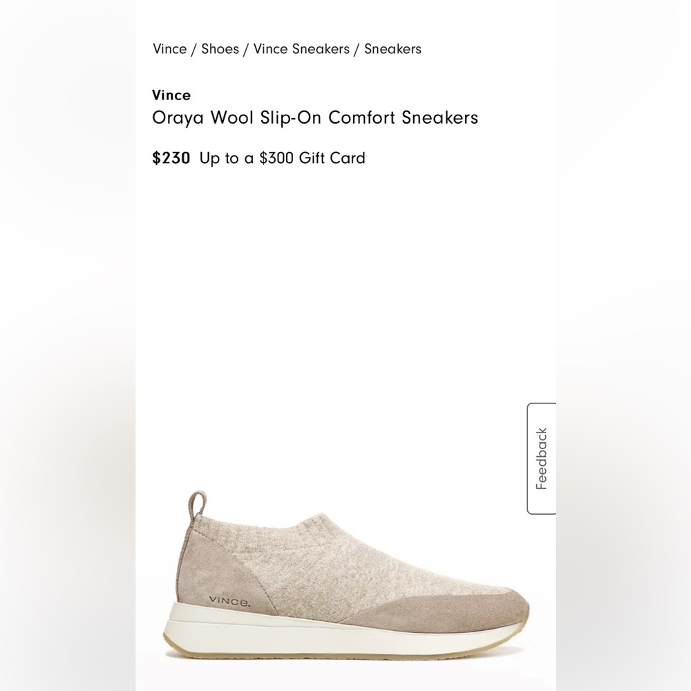 Vince Oraya wool slip on sneaker in sand dune